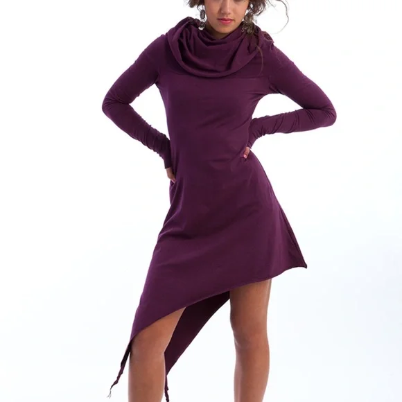 *NWT* GEKKO Black Pixie Dress in Black with Exaggerated Neck/Hood size M/L - Picture 6 of 8